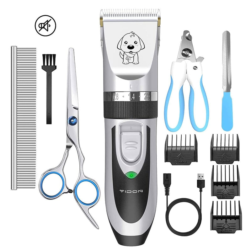 YIDON Dog Clippers,Professional Electric Dog Grooming Kit,Low Noise Cat Hair Trimmers,Upgraded Cordless Clippers Set with 4 Combs+Prof Accessories,Best Rechargeable Shaver Tool for Dogs Cats Pets - PawsPlanet Australia