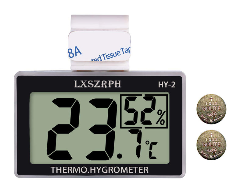 LXSZRPH Reptile Thermometer Hygrometer HD LCD Reptile Tank Digital Thermometer with Hook Temperature Humidity Meter Gauge for Reptile Tanks, Terrariums, Vivarium (1pack) 1pack - PawsPlanet Australia