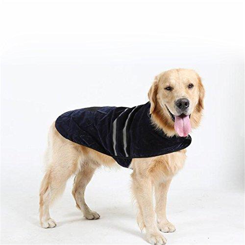 Komate Dog Winter Coat with Night Reflective Stripes Windproof Pet Jacket Outdoor Suede Fleece Dog Vest for Small Medium Large Dogs (XL (Chest 76-84cm), Blue) XL (Chest 76-84cm) - PawsPlanet Australia