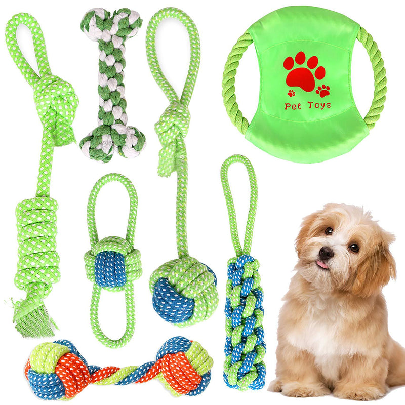 EONAZE Small Dog Toys, Puppy Chew Toys, 7 Packs Puppy Rope Toy for Small Dog and Puppy, 100% Natural Cotton, Dog Rope toys Chewing Bone Dog Teething Training for Small Dogs L12-7PCS - PawsPlanet Australia