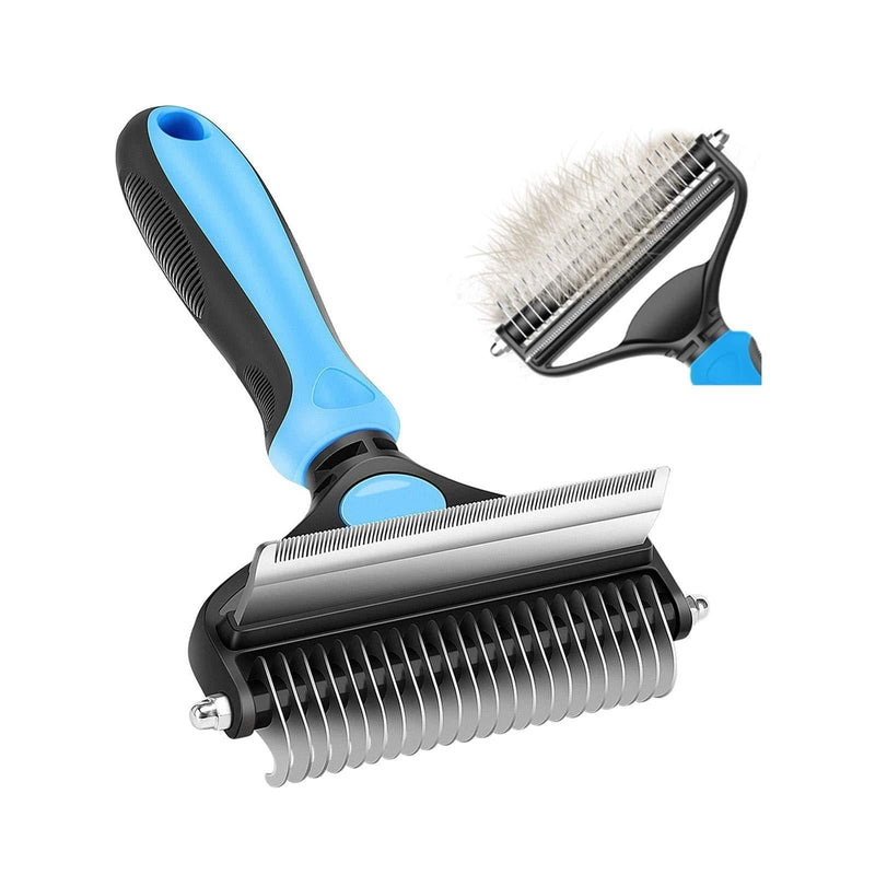LUXJUMPER Pet Grooming Tool Dematting Comb for Dogs& Cats, 2 Sided Pet Shedding Undercoat Rake Dematting Tool for Deshedding, Mats & Tangles Removing, Works for All Breeds & All Hair Types - PawsPlanet Australia