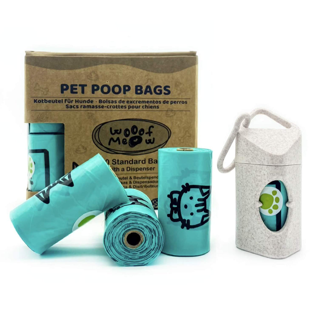 Dog Poo Bags for with Poo Bag Holder, Includes 210 Extra Thick and Leak-Proof Pet Poo Bags for Cat and Dog, 14 Refill Rolls with Recycled Core, Friendly to Earth - PawsPlanet Australia