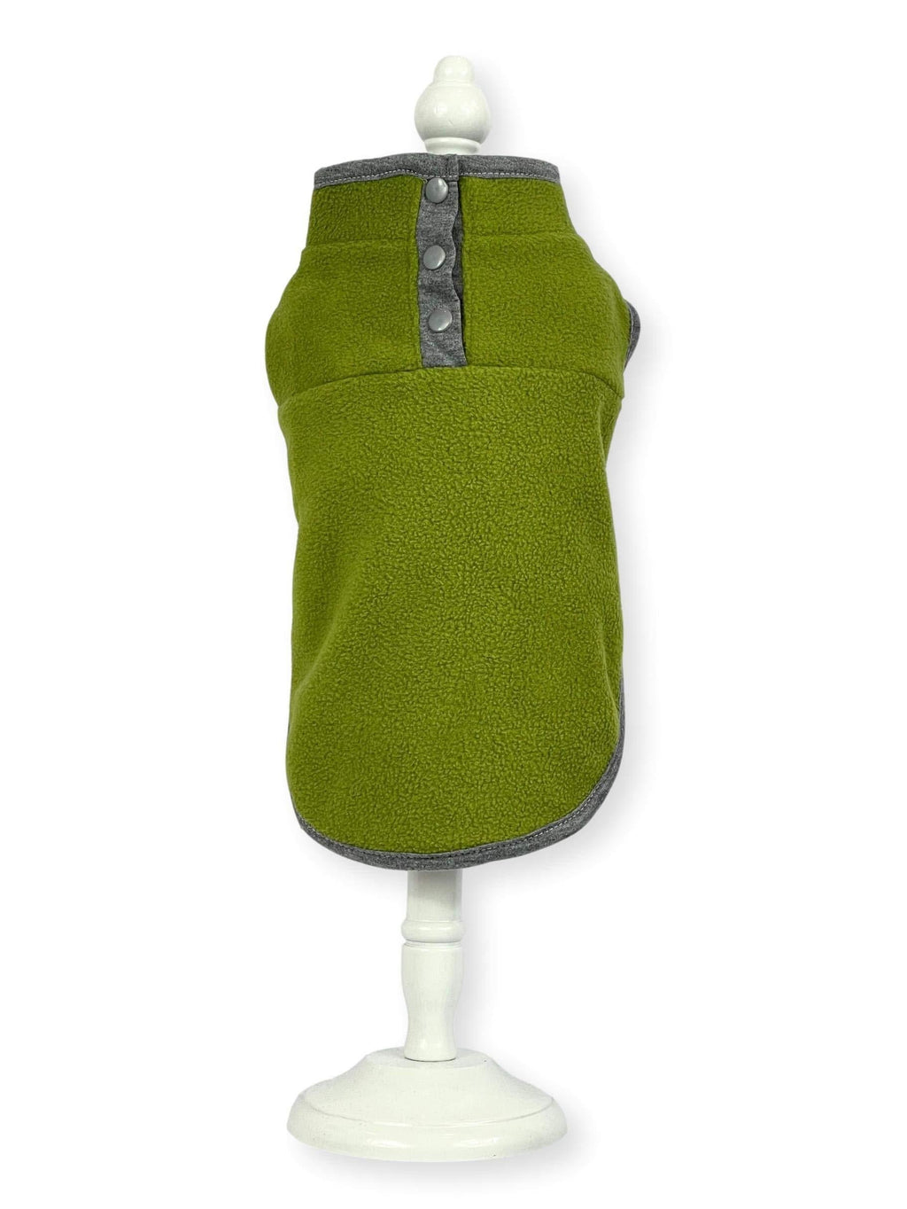 Cara Mia Dogwear Lightweight Button Neck Dog Fleece Vest Shirt Coat (M, Green/Grey) M - PawsPlanet Australia