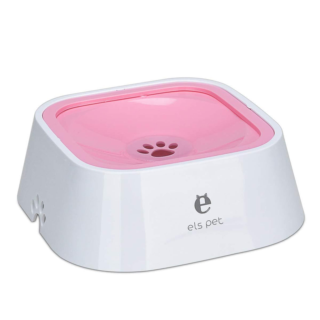 TOWEAR Pet Floating Water Bowl,1.5L Slow-Down Water Feeder Fountain No Spill Anti-Overflow Anti-Choking Automatic Water Food Bowl for Dog Cat Puppy Animal Feeding (Pink) Pink - PawsPlanet Australia