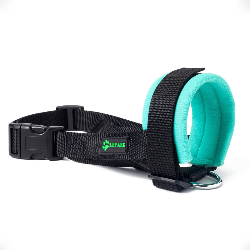 ILEPARK Dog Muzzle with Soft Fabric Padded to Prevent Biting, Chewing, for Small, Medium and Large Dogs, Adjustable and Breathable(M, Green) M - PawsPlanet Australia