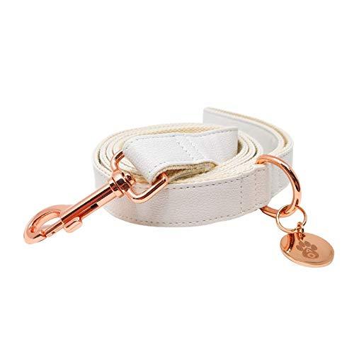 Animal Outfitters UK Marshmallow Collection Vegan | Faux Leather White and Rose Gold Dog | Puppy Lead | Strong and Comfortable for Small or Large Dogs - PawsPlanet Australia