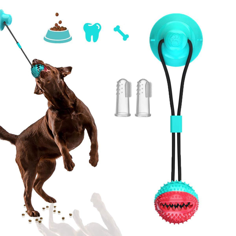 LAMXIN Dog Suction Cup Toy for Small Medium Large Breed, Dog Chew Tug Toys Interactive, Teeth Cleaning Squeaky Tug Toys for Dogs, Dog Suction Cup Tug of War(Red-Blue) - PawsPlanet Australia