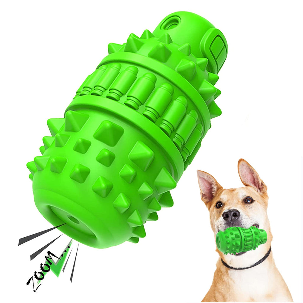 EZSMART Dog Toys for Aggressive Chewers, Durable Dental Care Dog Chew Toys Squeaky Interactive for Boredom - Medium/Large Dogs, Natural Rubber (Green) Green - PawsPlanet Australia