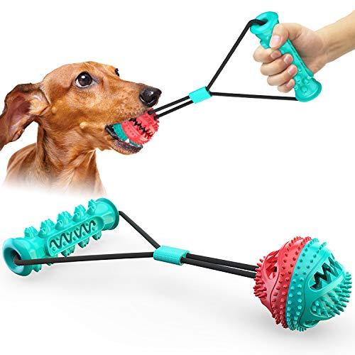 LKJYBG Dog Chew Toys, Detachable Dogs Rally Rope Toys, Multifunction Dog Puzzle Treat Food Dispensing Ball Toy, Tug of war toy Suitable for Medium/Large Dogs Molar Stick+Food Dispensing Ball - PawsPlanet Australia