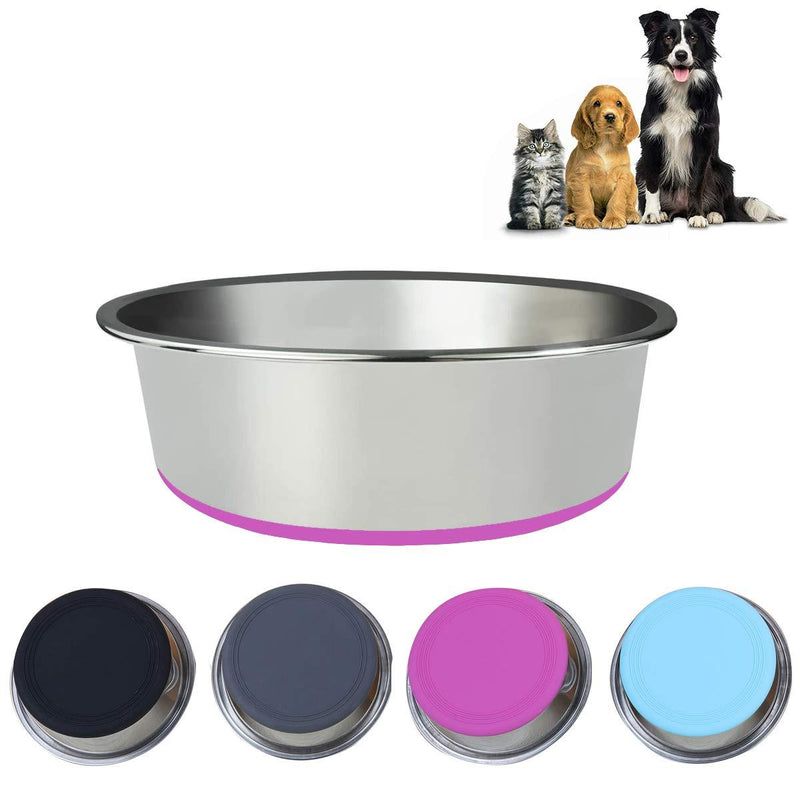 CHICAN 960ML Stainless Steel Dog Bowls, Cat Feeding Bowls, Dog Cat Plate Bowls With Non-slip Rubber Bases, Small Pet Feeder Bowls And Water Bowls (rose Red, M-18cm) rose Red - PawsPlanet Australia