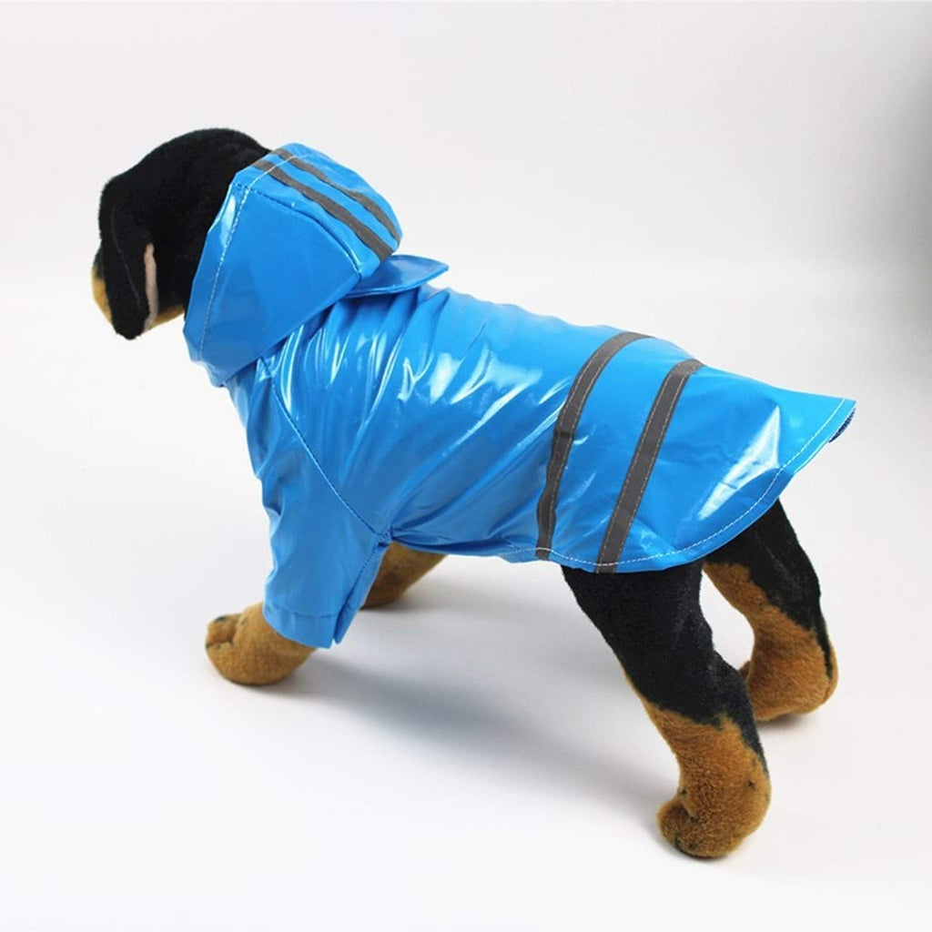 KoKoBin pet dogs high waterproof breathable jacket with hood lightweight raincoats with reflective for small medium dogs(blue,m) Blue M - PawsPlanet Australia