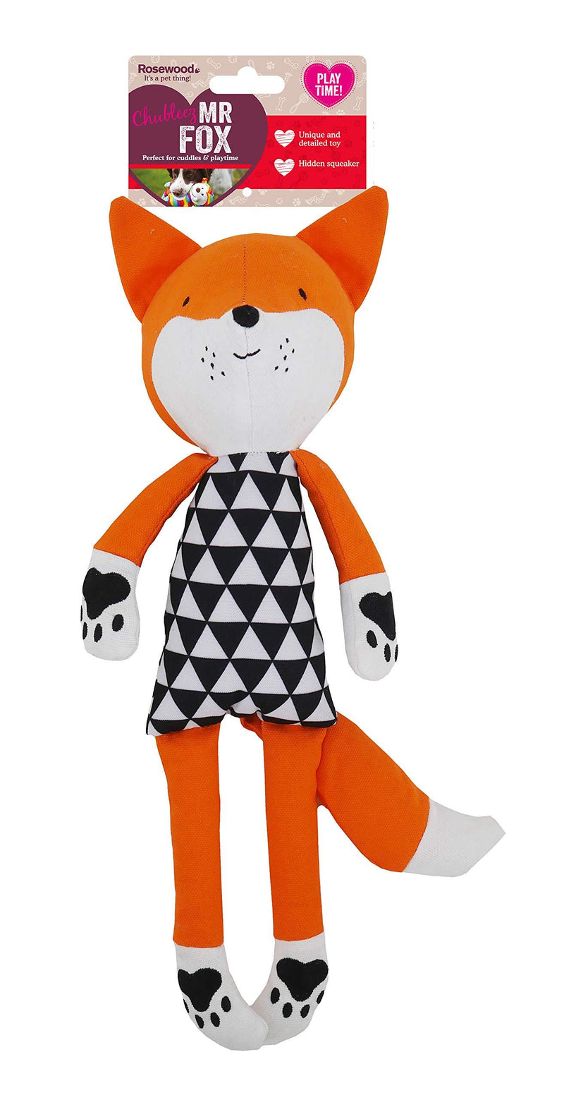 Rosewood Mr Fox, Plush Interactive Dog Toy - Orange One Size - PawsPlanet Australia