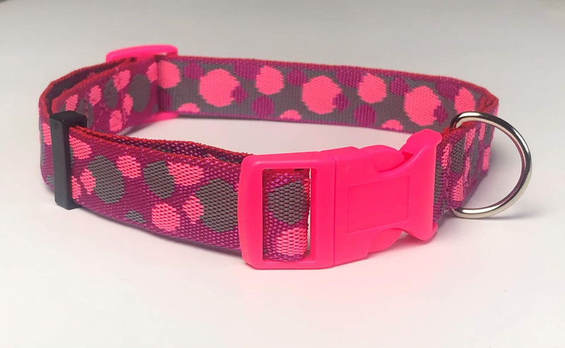 KLASSY K9 DOG COLLAR PINK BUBBLES LARGE 1" WIDE - PawsPlanet Australia