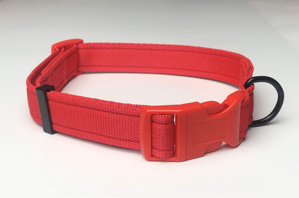 KLASSY K9 WEBBING DOG COLLAR ALL RED LARGE 1" WIDE - PawsPlanet Australia