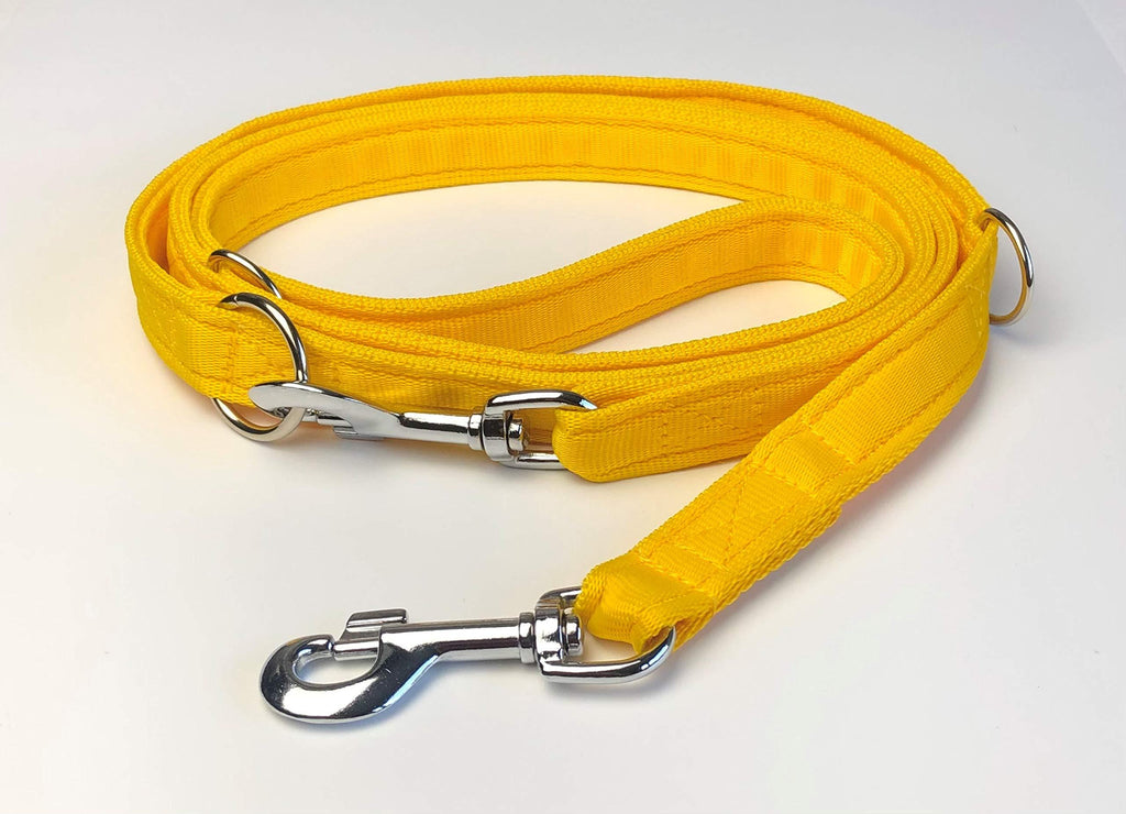 KLASSY K9 TRAINING DOG LEAD TWO LAYER YELLOW CUSHION WEBBING 1" WIDE - PawsPlanet Australia