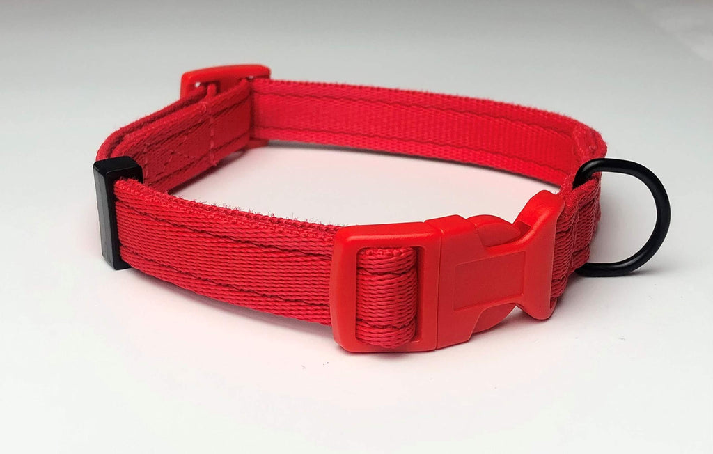 KLASSY K9 WEBBING DOG COLLAR ALL RED MEDIUM 3/4" WIDE - PawsPlanet Australia