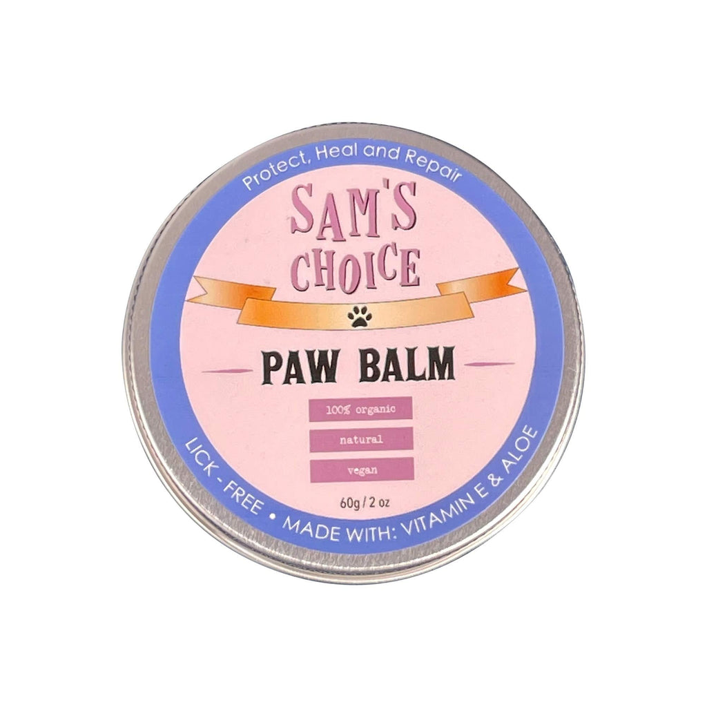 SAM'S CHOICE Paw Balm for Dogs Cats | 100% Organic Natural Vegan | Soother for Cracked, Dry, Itchy Paws and Pads, Heals Dry, Cracked, Rough, Paw Pads, Helps Prevent Cracking 60g - PawsPlanet Australia