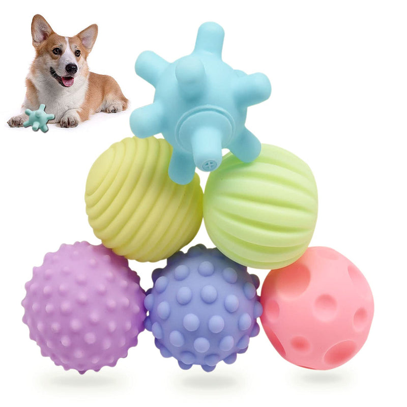 Puppy Teething Toys Squeaky Dog Chew Toys Ball, Puppy Boredom Dog Ball Squeaky for Pets Training Swimming Playing Running, Interactive Pet Toys for Small Puppies and Medium Dogs - PawsPlanet Australia