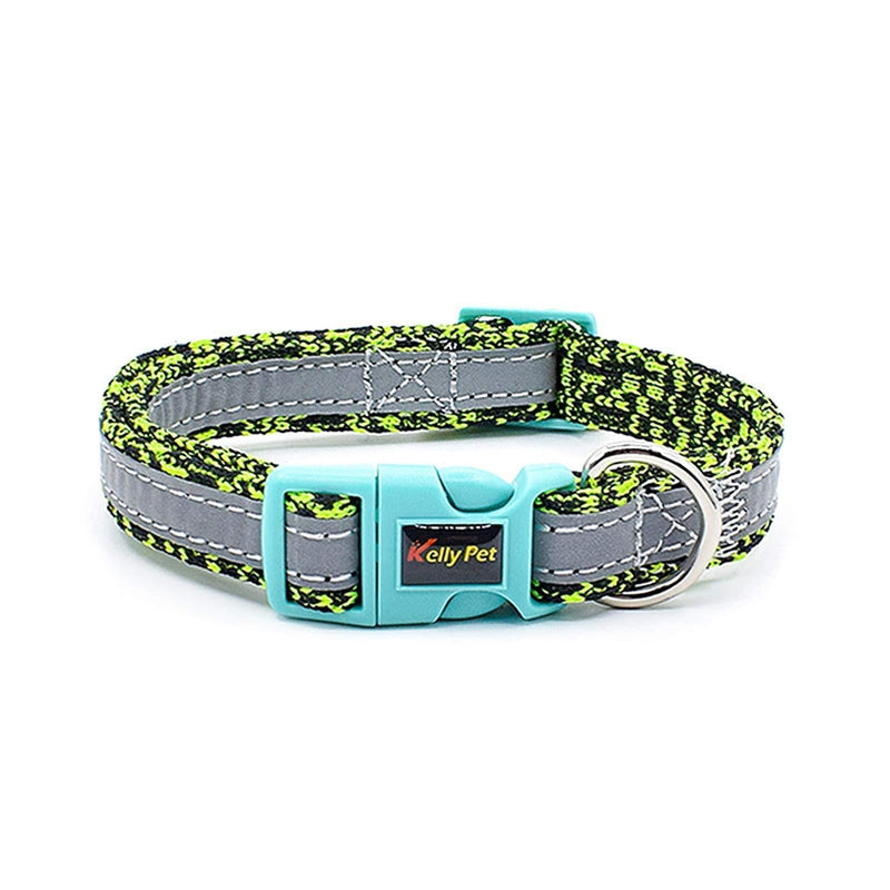 N\O Yisika Adjustable Dog Collar,Reflective Dog Collar,Soft Padded Breathable Nylon Pet Collar for Puppy and Small Medium Large Dogs,Lightweight Outdoor Training Dog Collars (36-48cm) G - PawsPlanet Australia