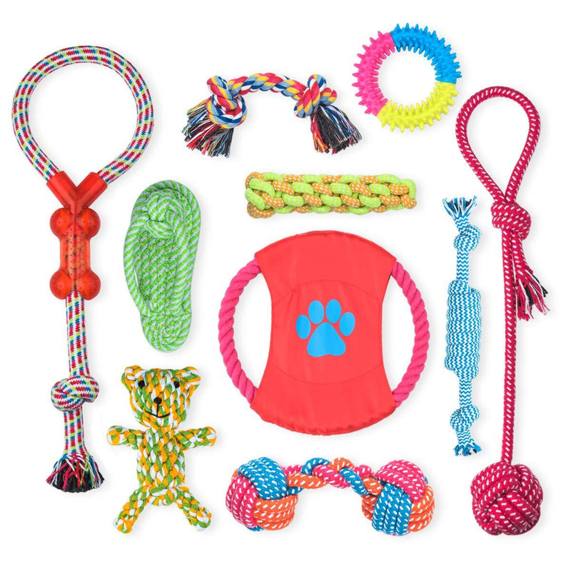 Puppy Chew Toys for Small, Medium Dogs, Avoiding Dogs Boredom Anxiety Interactive Teething Rope Toys, Dog Birthday Gift Set of 10 - PawsPlanet Australia