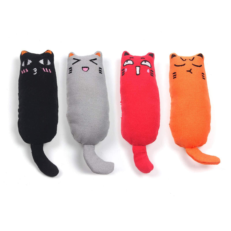 Gwotfy Cat Catnip Toys, 4 Pack Cat Toys Cartoon Square Catnip Pillow, Creative Pillows for Chewing, Catnip Chew Toy for Keep Teeth Cleaning Chewing - PawsPlanet Australia