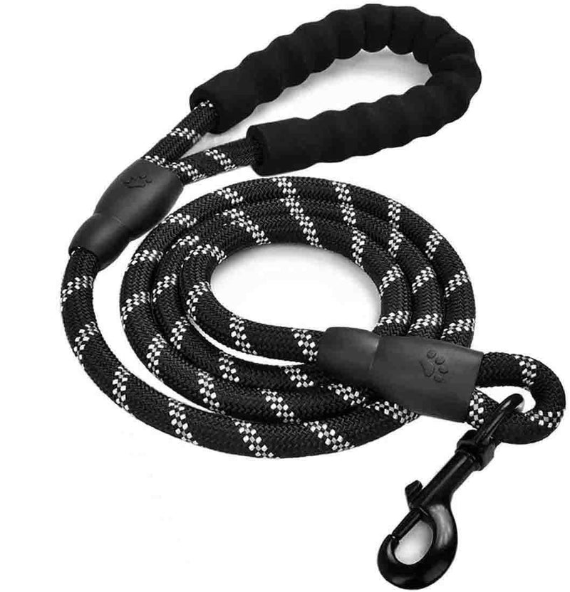 continue Strong Dog Lead with Comfortable Padded Handle, Strong Reflective Stitching of Training Lead for Night Safety, Suitable for Dogs Black - PawsPlanet Australia