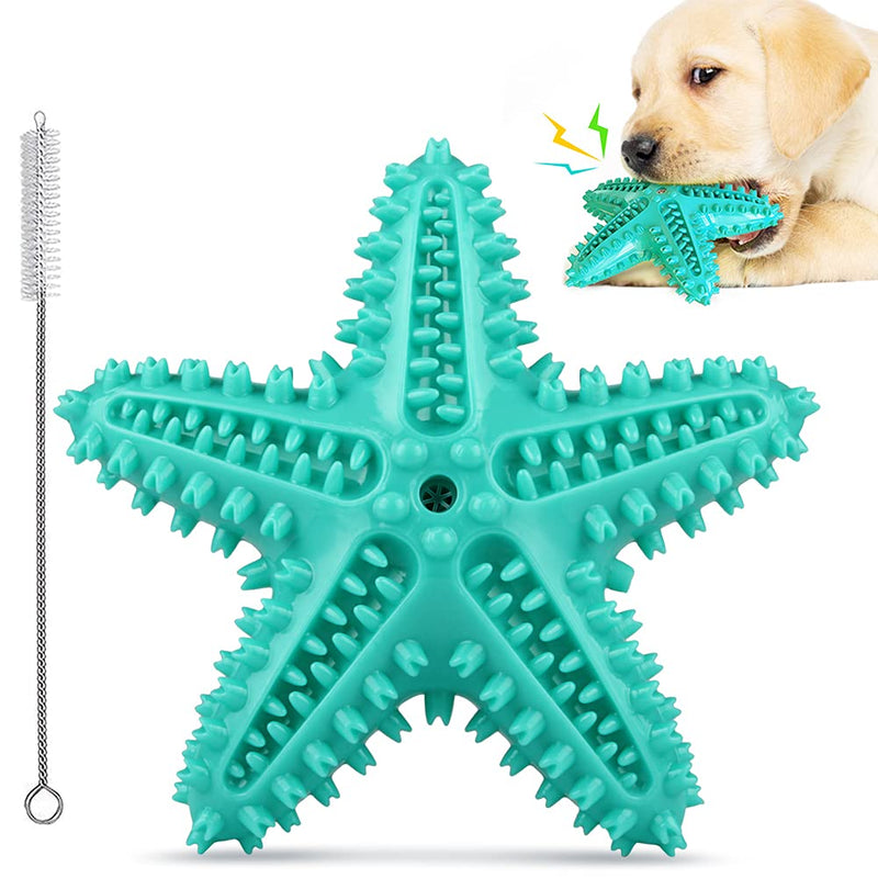 Dog Chew Toys Teeth Cleaning Toothbrush Squeaky Toy, Durable Puppy Teething Chew Toy Tough Pet Dental Oral Care Brushing Sticks Dogs Chewing Toys for Aggressive Chewers Small Medium Breed Lake Blue - PawsPlanet Australia