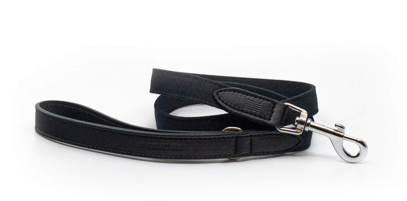 Project Blu Eco Friendly E-Leather Dog Lead, Sustainable and Recycled Pet Leash 110cm (Santorini (Black)) Santorini (Black) - PawsPlanet Australia