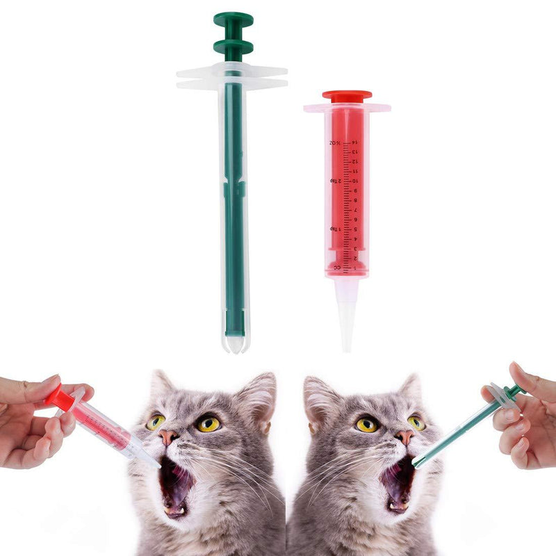 Qchomee 2Pcs Pet Medicine Feeding Syringe Reusable Pill Poppers Dispenser for Dogs Cats Pet Medicine Feeder Oral Tablet Capsule or Liquid Feeding Tool Kit - PawsPlanet Australia