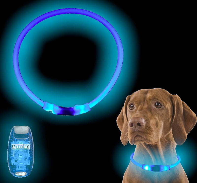 Atlecko Ultra Bright USB Rechargeable Light Up LED Dog Collar & LED Harness Collar Light - Cut To Fit Any Size - PawsPlanet Australia