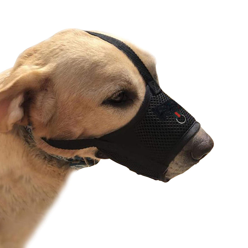 YAODHAOD Dog Muzzle for Small Medium Dogs Soft Nylon Mouth Cover,Quick Fit Dog Muzzle with Adjustable Straps,Prevent Biting and Screaming (L, Black) L - PawsPlanet Australia