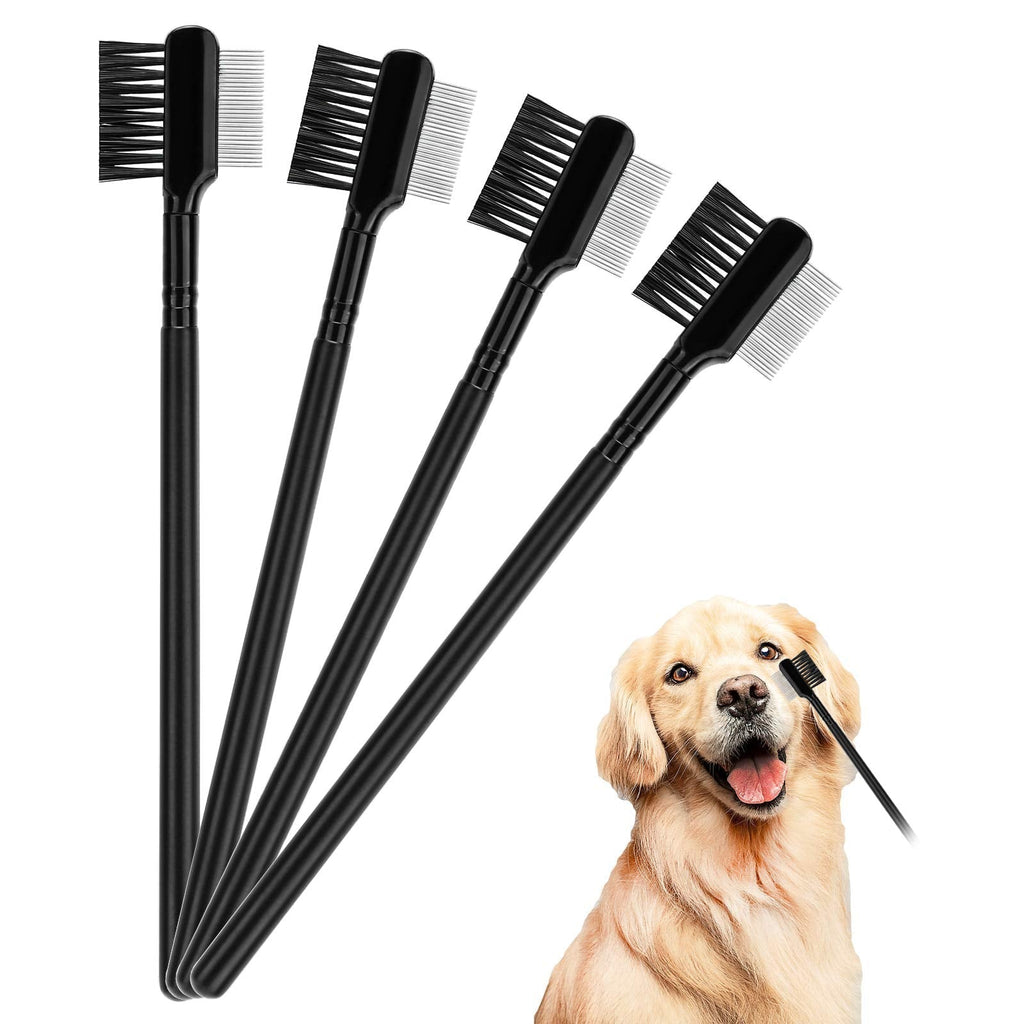 LUTER 4 Pcs Tear Stain Remover Comb Dog Flea Comb Double-Sided Multifunctional Dog Eye Comb Brush Pets Grooming Comb for Dogs Cats Removing Crust and Mucus - PawsPlanet Australia