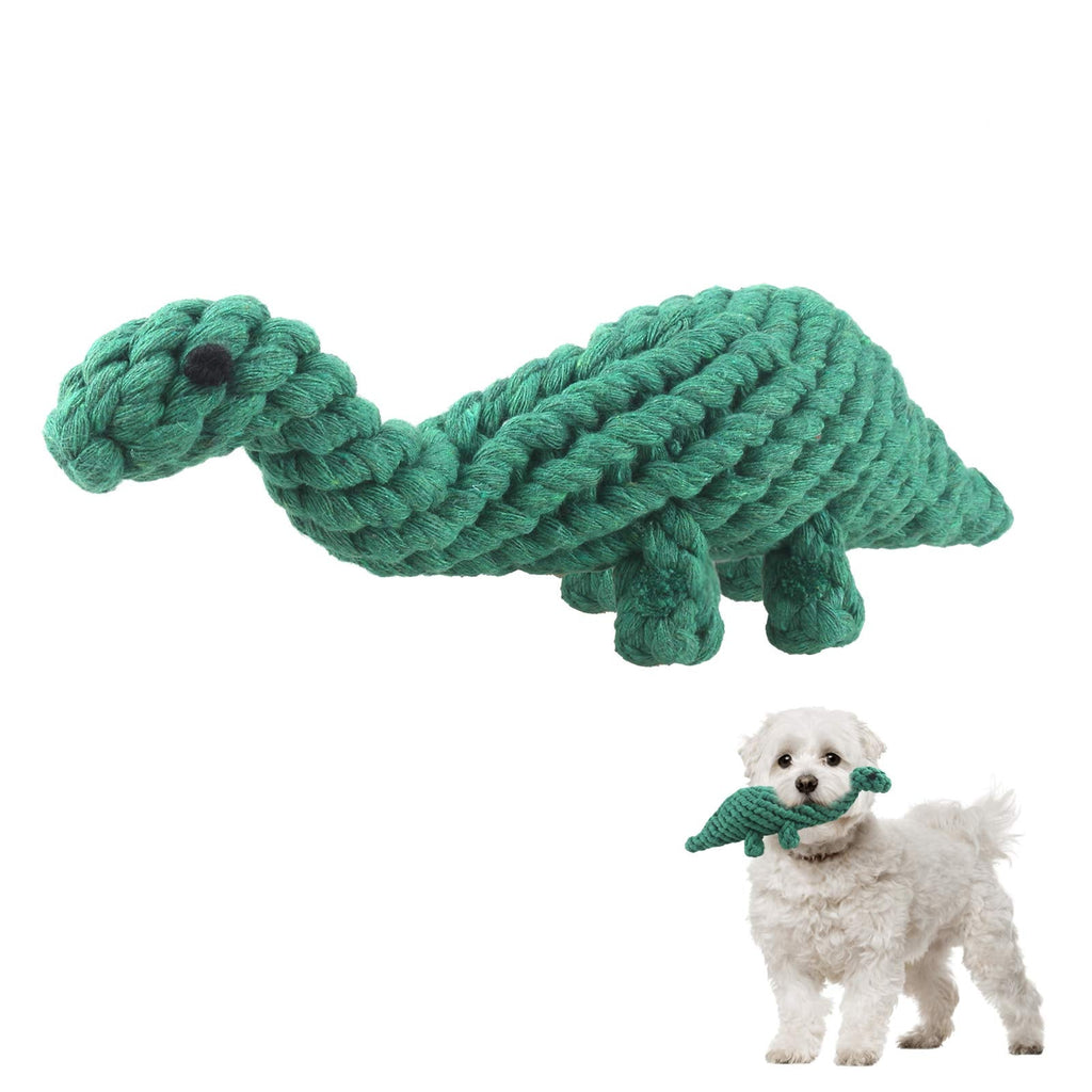 Puppy Toys Puppy Chewing Toys Natural Cotton Dog Rope Toys Avoiding Puppy Boredom Anxiety Teeth Training/Cleaning Toys Interactive Toy Gift for Small Dogs (Green-Dinosaur) Green-Dinosaur - PawsPlanet Australia