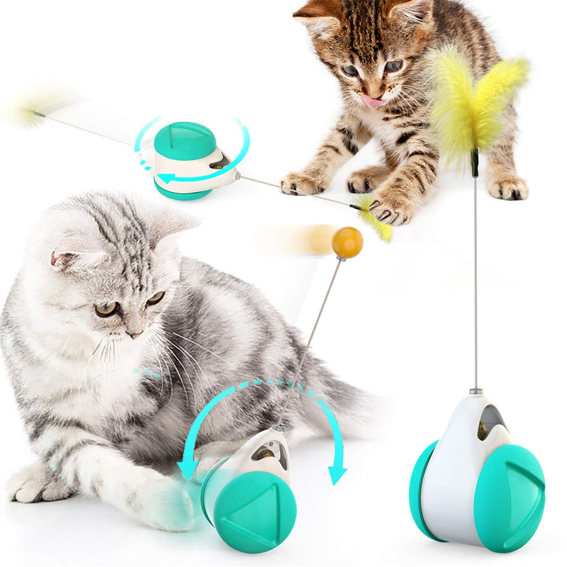 MEKOMONA Interactive Cat Toys for Indoor Cats with Ball and Feather, Cat Feather Toy Automatic Self-Moving Funny Toy for Kittens Cats - PawsPlanet Australia