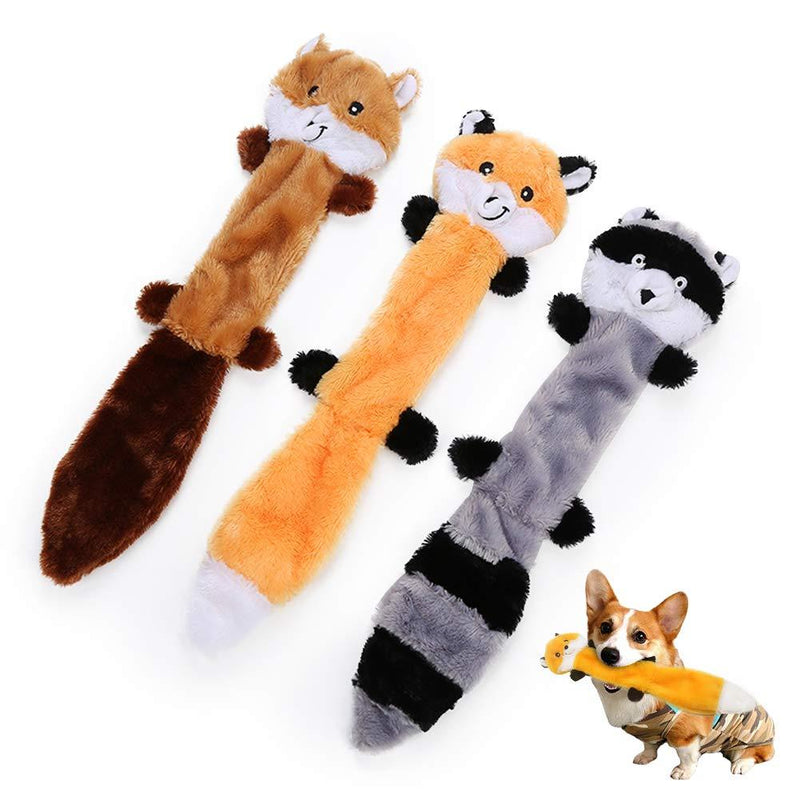 Dog Squeaky Toys,3 Pack Durable Interactive Pet Toys Crinkle Dog Toy No Stuffing Animals Dog Plush Toy Dog Chew Toy for Small Midum Dogs 3pcs - PawsPlanet Australia