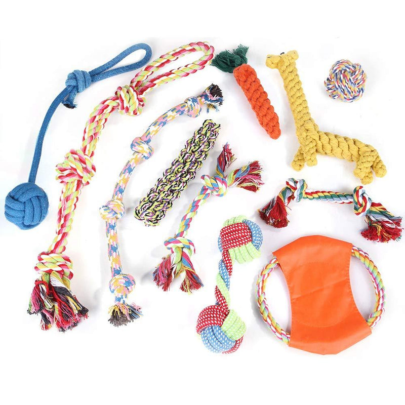 JEJA Dog Toys Pet Rope Chew Teething Training Avoiding Dogs Boredom Anxiety Interactive Puppy Sticks Gift Set for Medium Dog or Small Kong (11PCS) 11PCS - PawsPlanet Australia