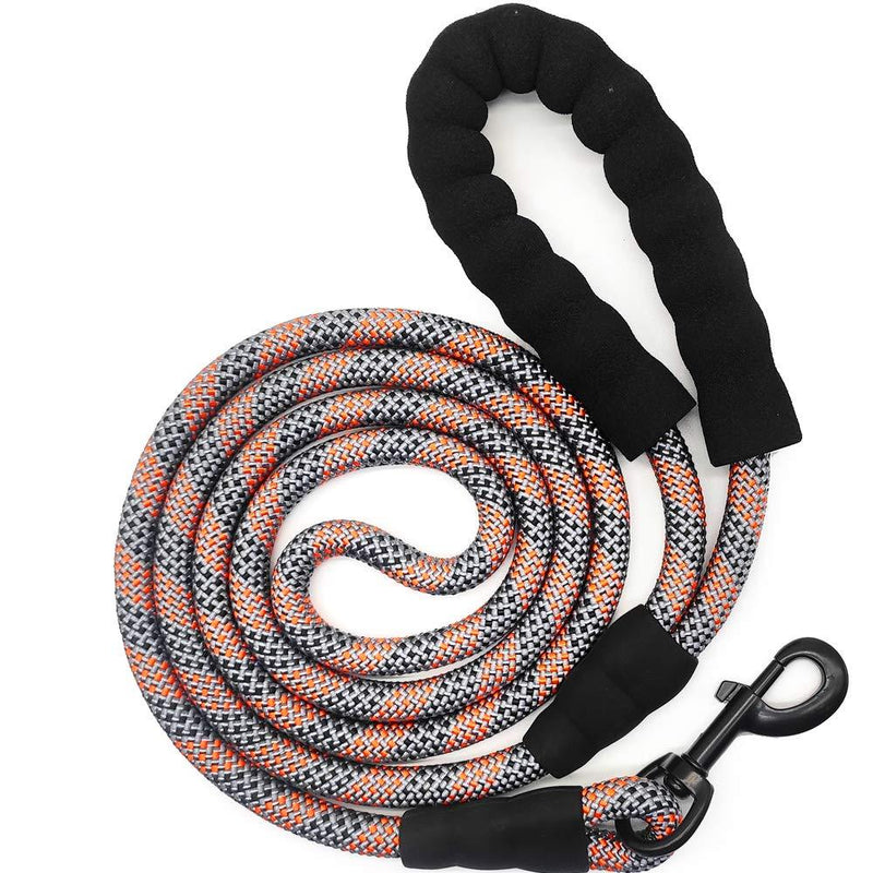 Mycicy Chew Proof Dog Lead,6 Foot Durable Dog Rope Lead for Large Dogs with Unique Pattern and Strong Sturdy Comfortable Handle 1/2"*6ft Silver/orange - PawsPlanet Australia