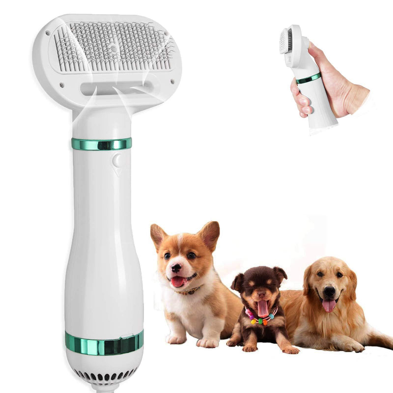 Dog Hair Dryer CAMWAY Pet Hair Dryer with Brush Low Noise 3 Adjustable Temperatures Setting Pet Grooming Hair Brush for Dog Cat Small Animals - PawsPlanet Australia
