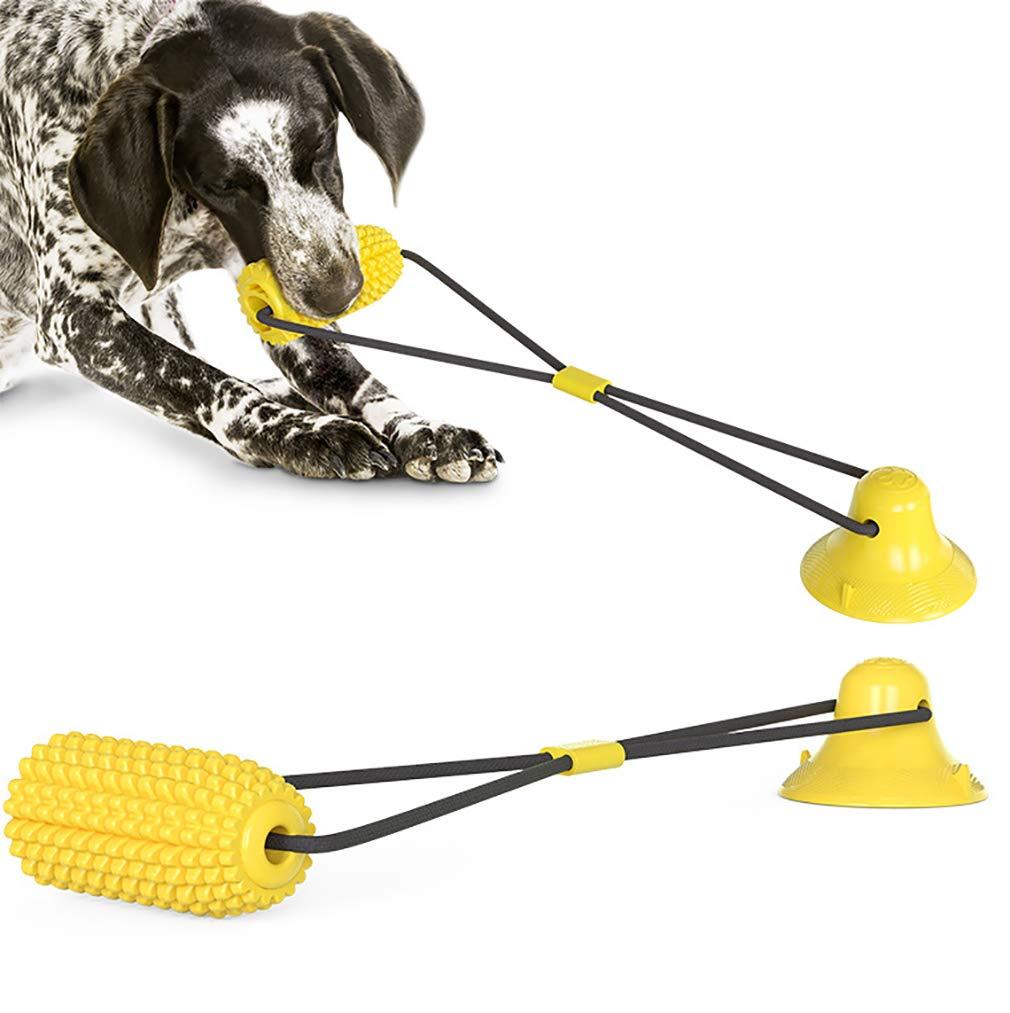 N/G Suction Cup Dog Corn Shaped Dog Toothbrush Self Playing Pet Molar Bite Toy with Chew Rubber Ball - PawsPlanet Australia