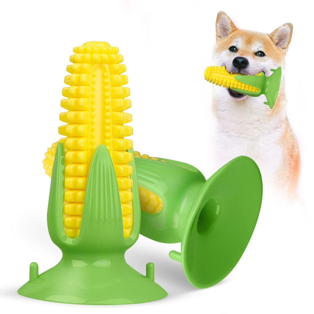 Baytion Dog Chewing Toys, Silicone Corn Stick 9x9x16CM, Durable Pet Biting Rubber Toys for Teeth Cleaning, Chewing, Training & Playing, Yellow - PawsPlanet Australia