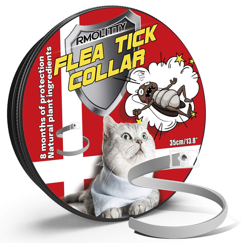 Rmolitty Flea Tick Collar for Cat, Natural Extract Oil Anti Flea Tick Collar 8 Months Protection for Small Medium Large Cats (1 pack) 1 pack - PawsPlanet Australia