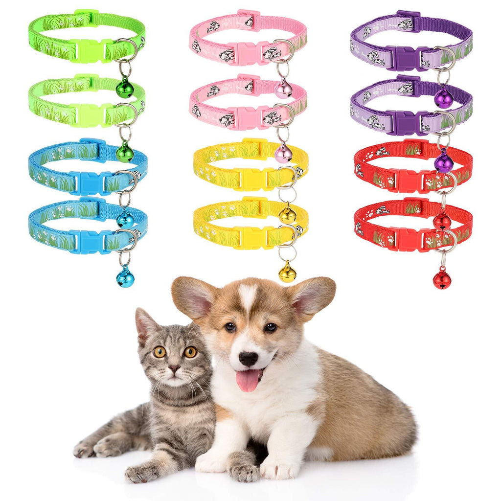 metagio 12 Pcs Puppy ID Collars Dog collar Nylon Adjustable Identification Collars, Safety Whelping Puppy ID Collars Cute Pet ID Collar for Puppy and Kittens, Suitable for Small Dogs and Cats - PawsPlanet Australia