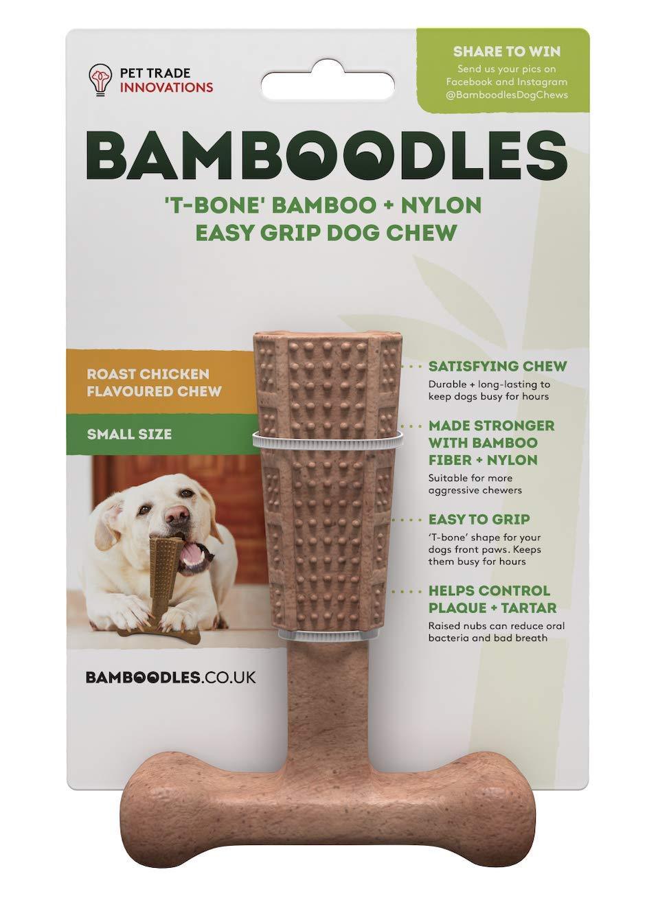 Bamboodles T-Bone Dog Chew for the most even the most aggressive of chewers SMALL CHICKEN - PawsPlanet Australia