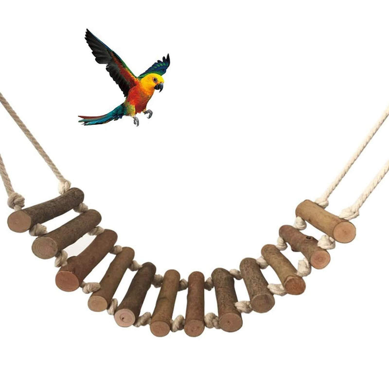 TheStriven Parrot Natural Rope Wood Ladder Bird Wood Ladder Swing Toy Natural Climbing Wood Ladder Hanging Climbing Bridge for Bird Lovebird Canary Finch Small Parrot Hamster Rat Chinchilla Swing Toy - PawsPlanet Australia