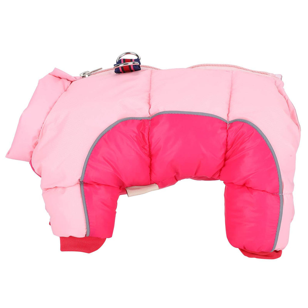 Pet Clothes,Pet Dog Winter Keep Warm Windproof Clothes Clothing Four Legs with Back Zipper Pink(18#) 18# - PawsPlanet Australia