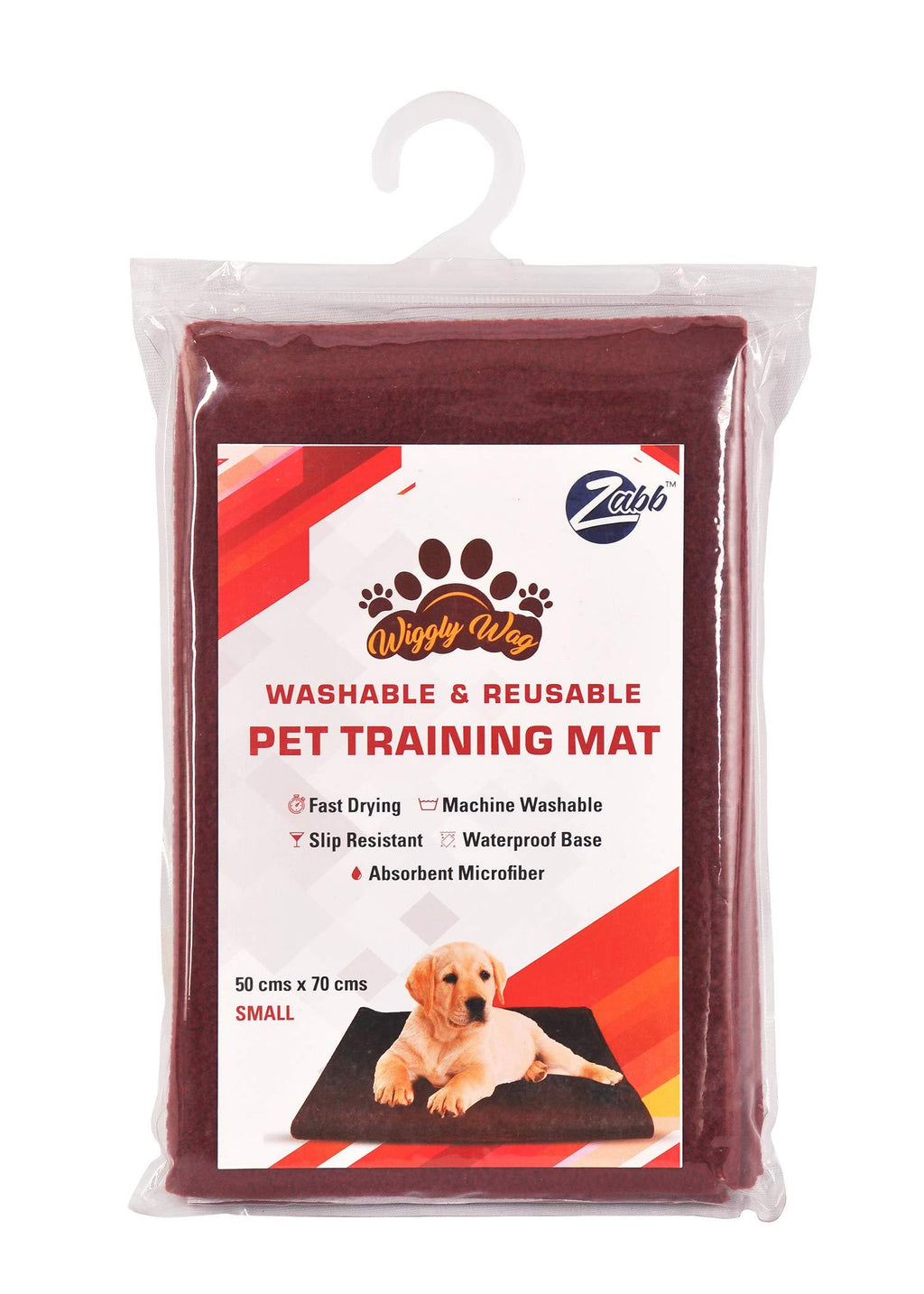 Zabb Washable & Reusable Pet Training Mat,50 cm X 70 cm (Maroon) - PawsPlanet Australia