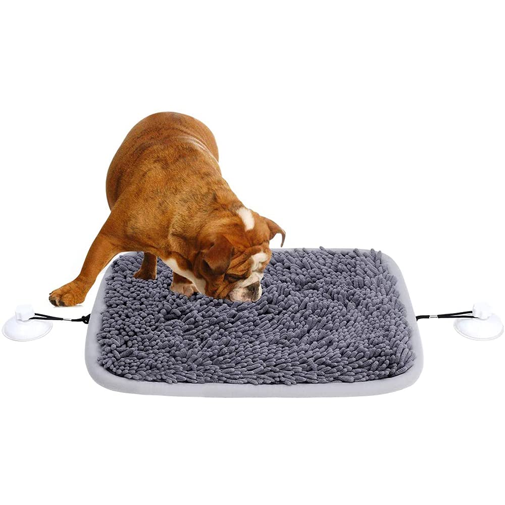 Pet Training Snuffle Mat(17"x21"), Dog Wooly Feeding Snuffle Mat, Dog Nosework Mat Thicken Anti-Slip Dog Feed Mat with Strong Suction Cup, Encourages Natural Foraging Skills, Detachable and Washable - PawsPlanet Australia