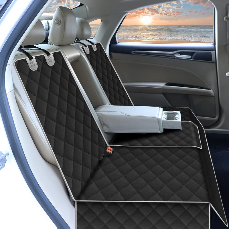 Lydonberg Dog Car Seat Cover - Waterproof ScratchProof Nonslip Back Seat Cover - Car Seat Cover with Side Flaps - Universal fits All Cars(Black) - PawsPlanet Australia