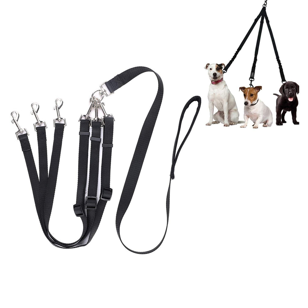 3 Dog Lead Detachable 3 Way Dog Leash Dog Lead Splitter Pet Triple Lead Coupler Adjustable Nylon Traction Rope No Tangle Pet Lead with Padded Handle for One, Two, Three Dogs Pet Walking Hiking - PawsPlanet Australia