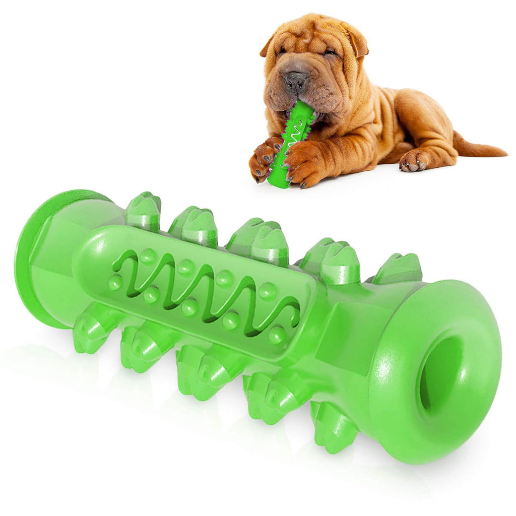 DMFSHI Dog Chew Toy, Dog Brushing Toy, Indestructible Tough Durable Dog Toothbrush Toys For Medium Large Dogs Dental Care Teeth Cleaning Green - PawsPlanet Australia